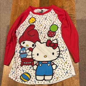 Hello Kitty juinors size large Raglan Shirt - Sanrio 50th celebration